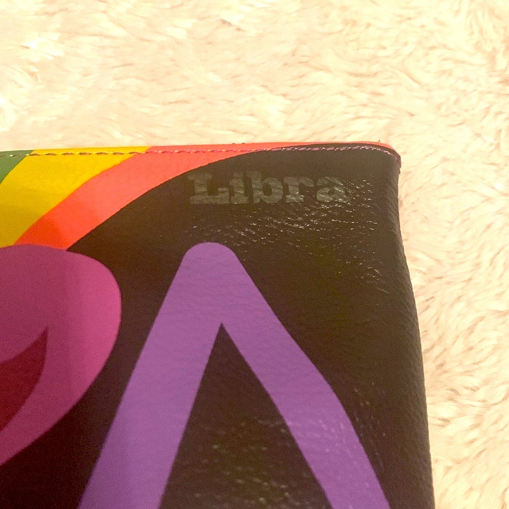 🎁🥂NWT French Bull Multi Color ⚖️LIBRA Swirl Cosmetic Bag - Picture 5 of 9